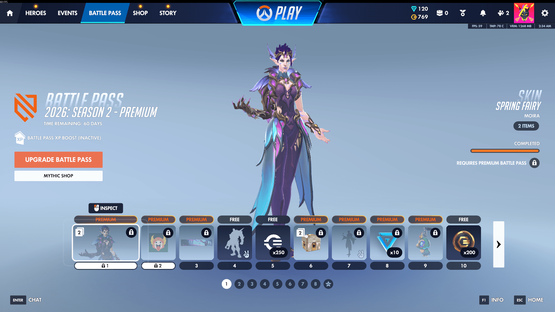 Overwatch Season 2 Battle Pass Tiers 1-10