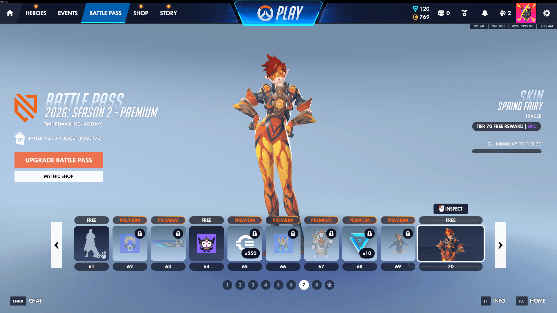 Overwatch Season 2 Battle Pass Tiers 61-70