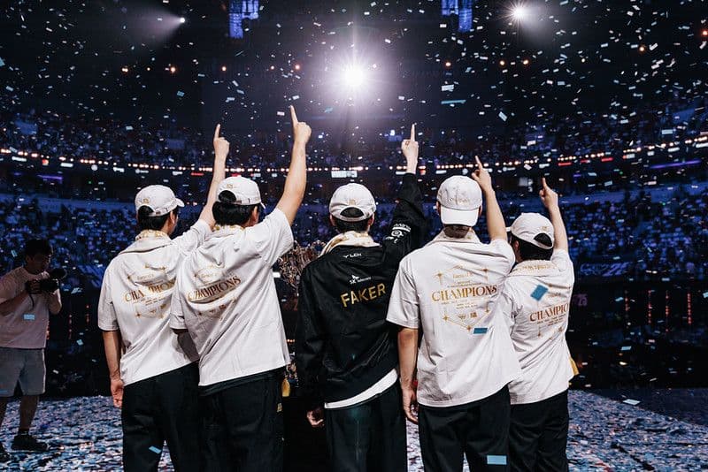 T1 set new heights with Worlds 2025 win. Credit: Christina Oh/Riot Games