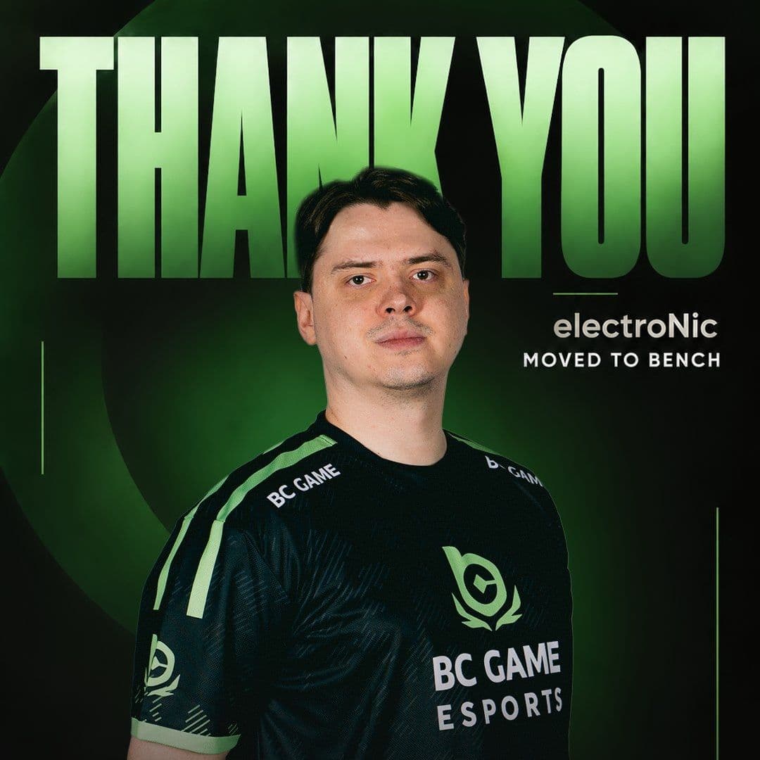 S1mple’s BC.Game bench electroNic, asap joins as replacement