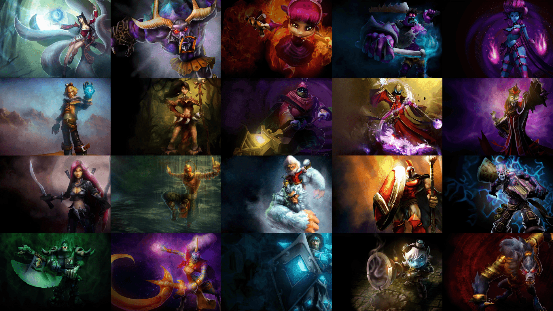 Original champion splash arts in League of Legends
