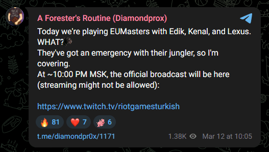 Diamondprox announced on his Telegram