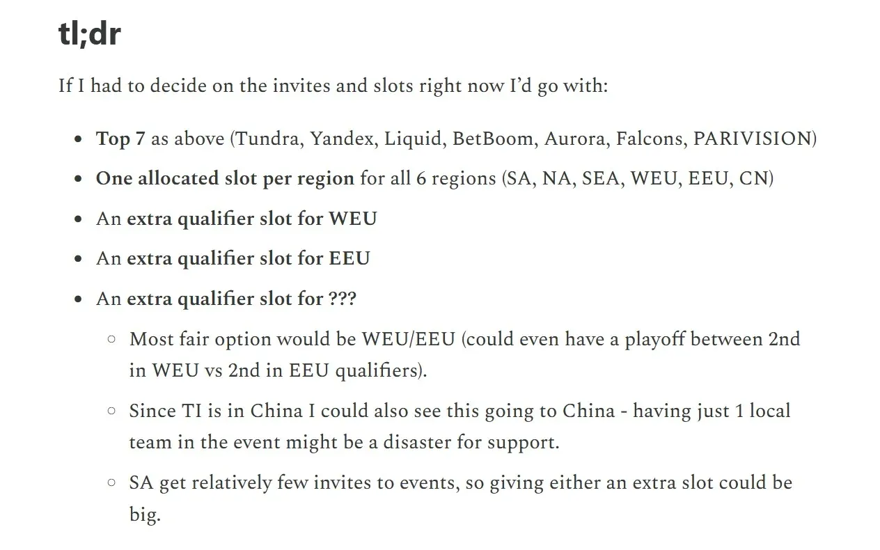 If I were to put money on this I'd expect Valve to give this extra slot to a Western European team.