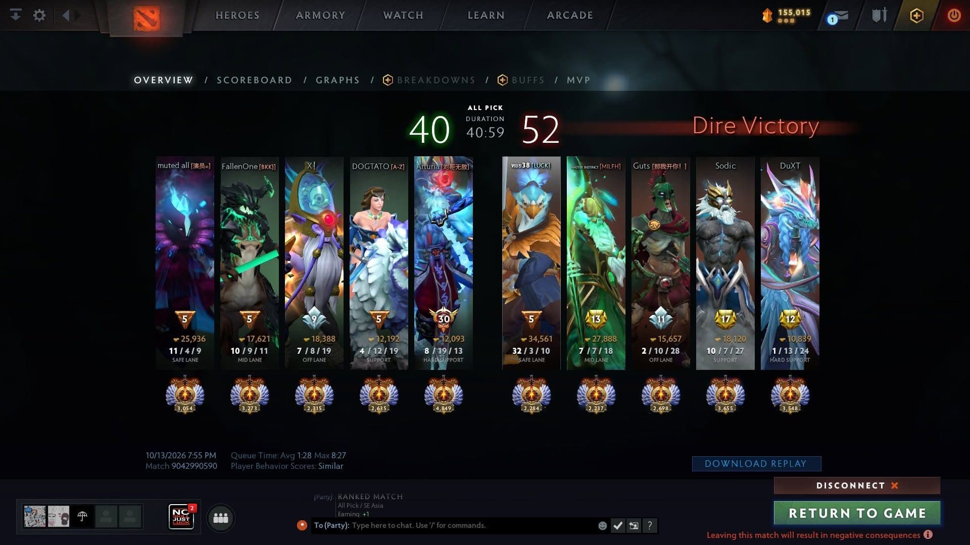 Screenshot of the Dota 2 match 23savage played in front of the police (Image: 23savage/Facebook)