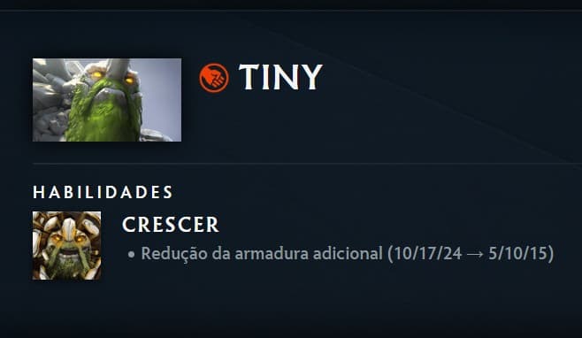 Tiny realmente ficou na pior depois da 7.38b.