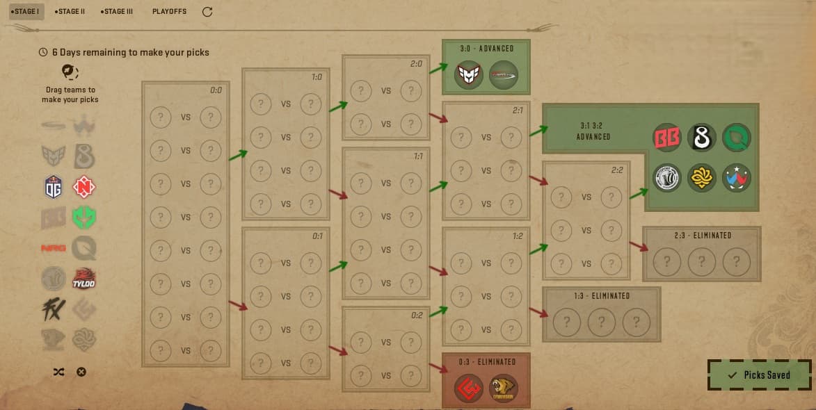 Strafe's Austin Major 2025 Stage 1 Pick'Ems