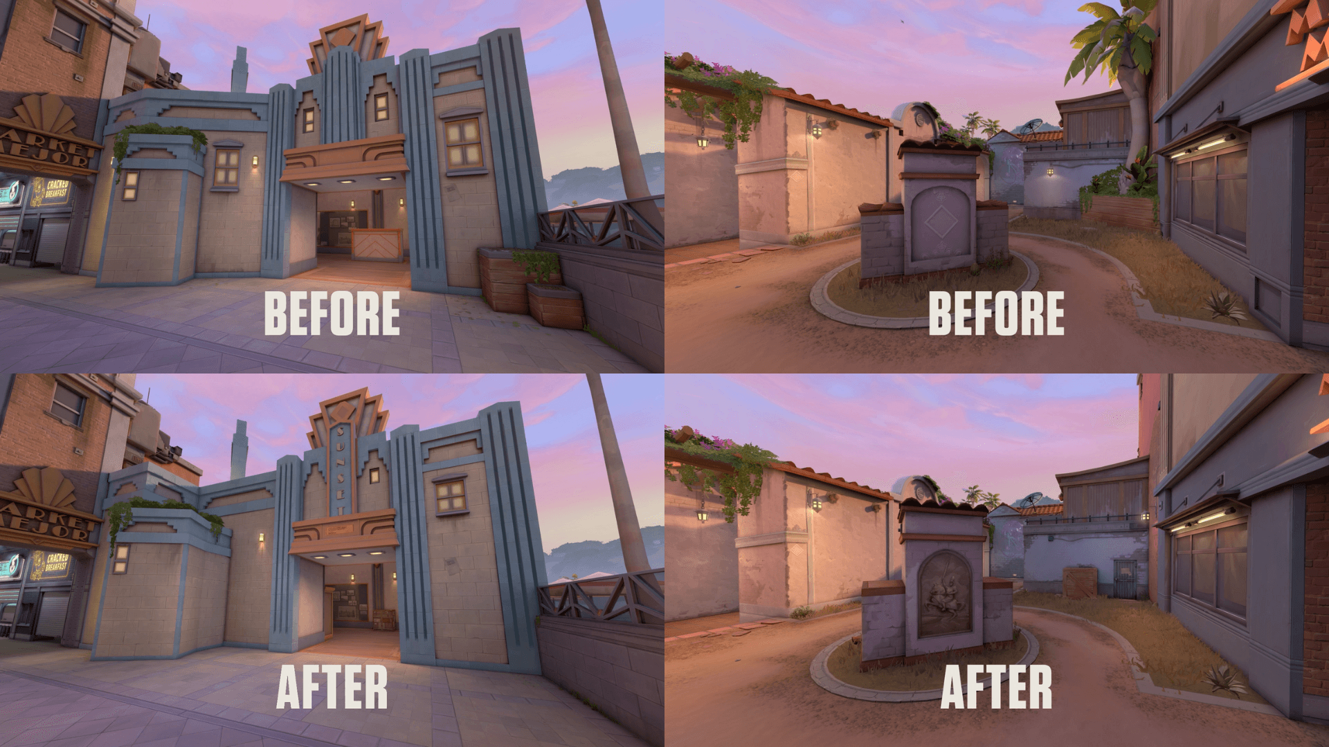 Changes to Sunset B main and mid