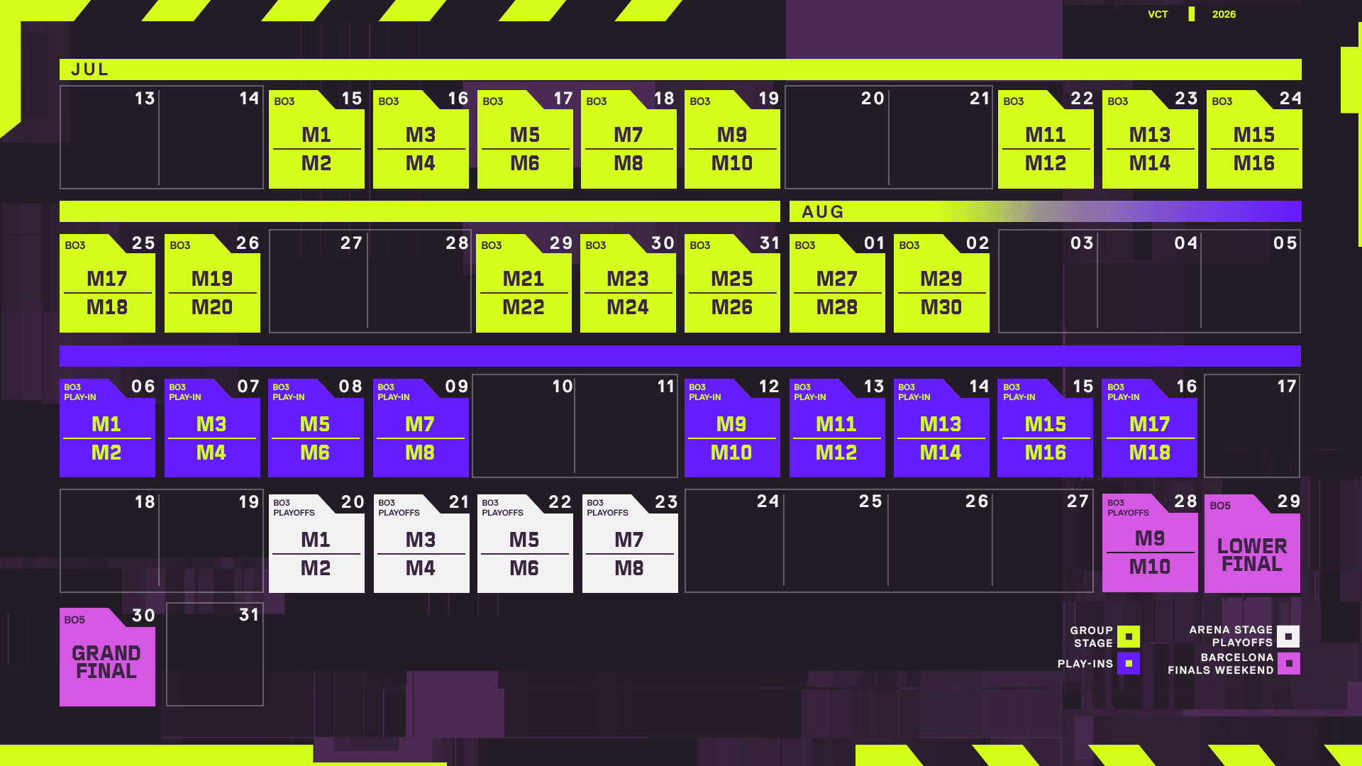 VCT EMEA Stage 2 Calendar