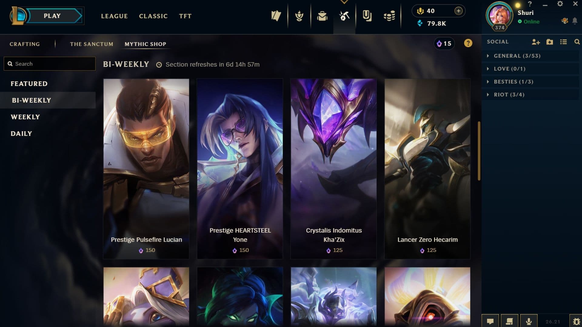 Mythic Shop will change in Patch 26-22 (Photo by Strafe/Riot Games)