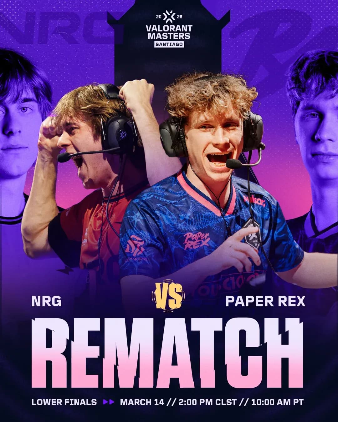 NRG and Paper Rex Set for Third Showdown at VALORANT Masters Santiago