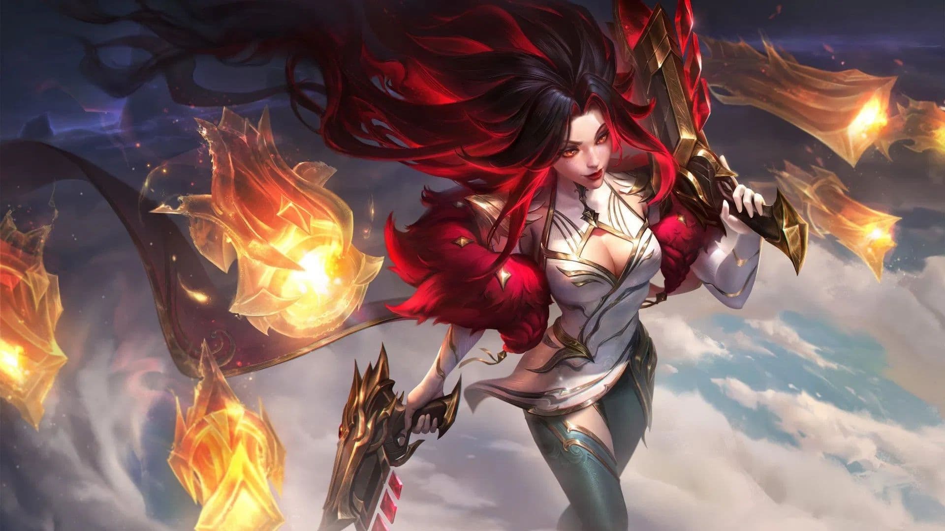 A look at the Prestige T1 Miss Fortune skin splash art, Gumayusi's Worlds 2025 Finals MVP skin. (Credit: Riot Games)