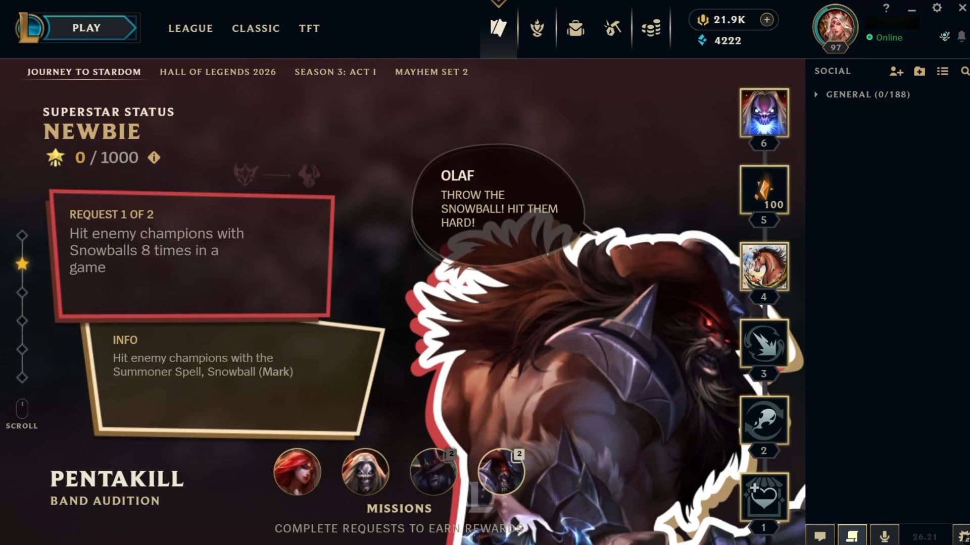 ARAM Mayhem: Journey to Stardom Missions (Photo by League of Legends Leaks/Riot Games)