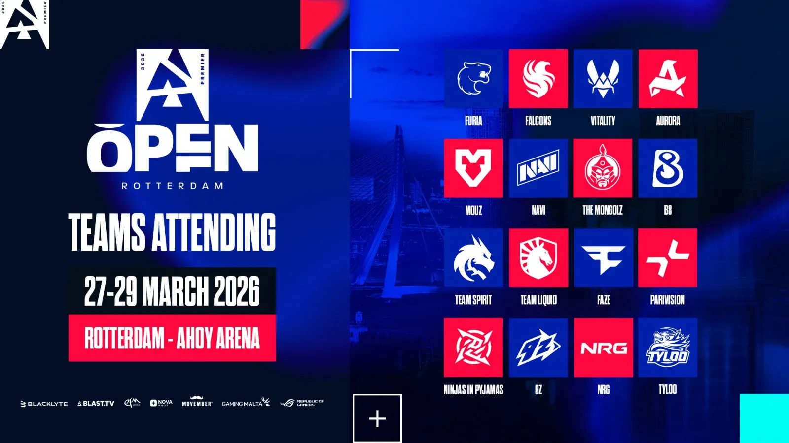 BLAST Open Rotterdam 2026 particapants. Credits: BLAST.tv