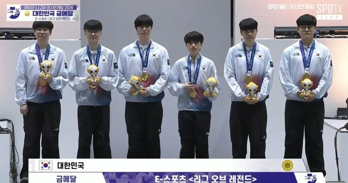 A Coreia do Sul garantiu a primeira colocação com uma campanha dominante (Imagem: Reprodução/Jogos Asiáticos)