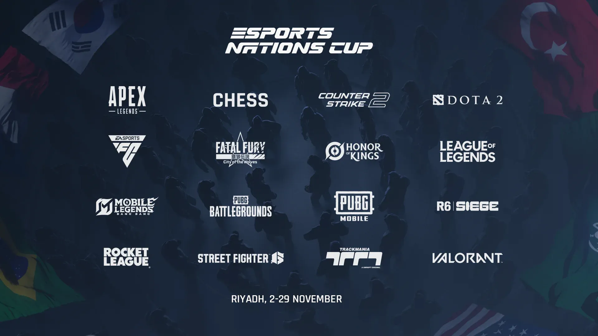 All games confirmed for the ENC 2026 (Image Source: Esports Foundation)
