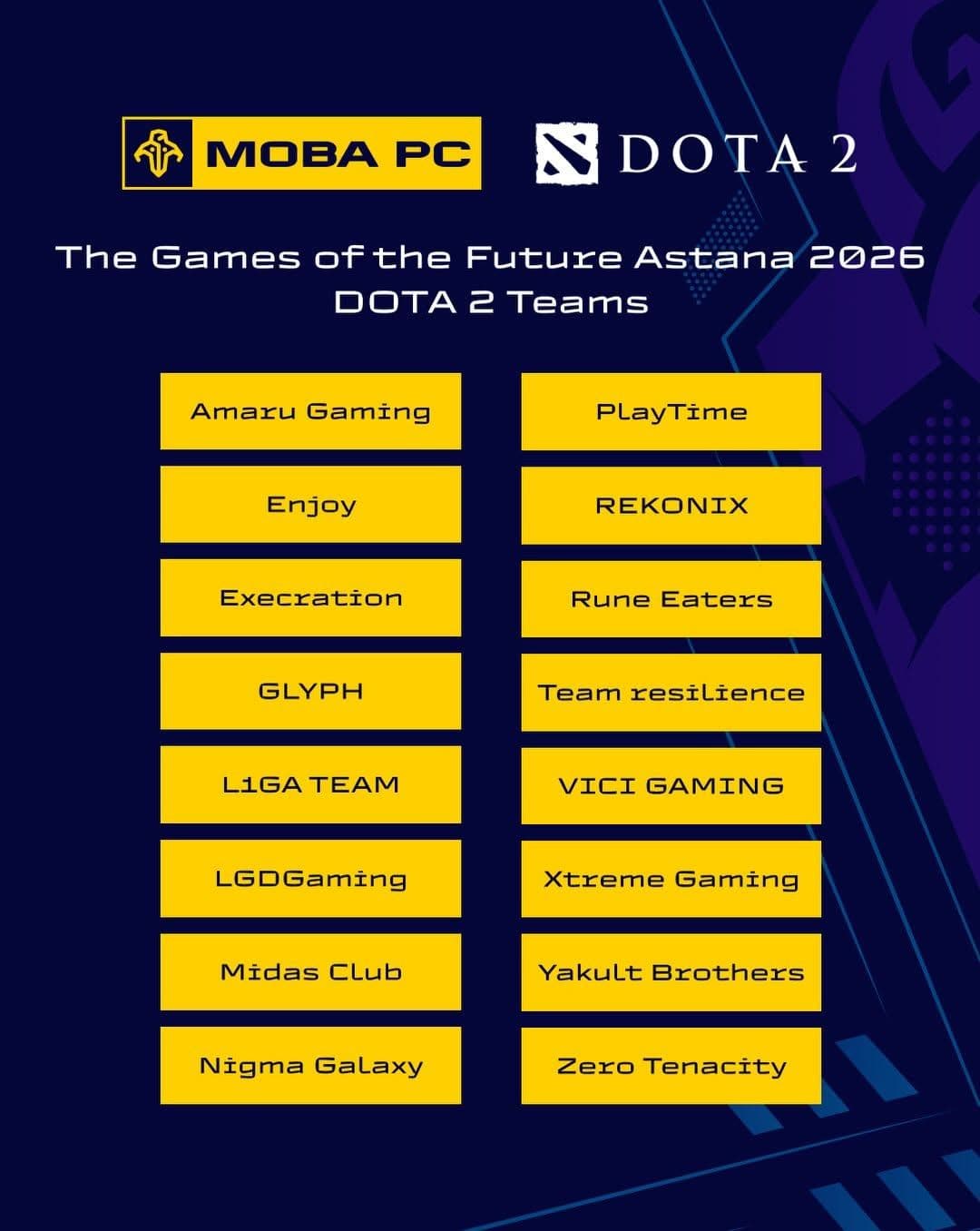 The tournament will feature 16 directly invited teams.