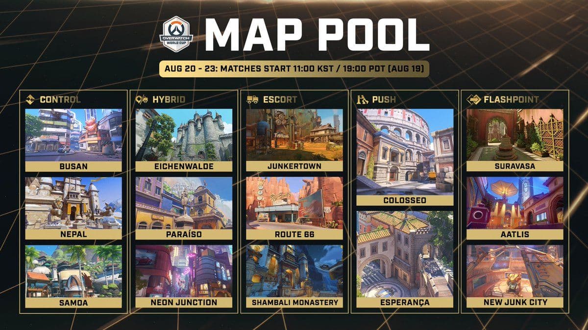 Overwatch World Cup 2026 Map Pool