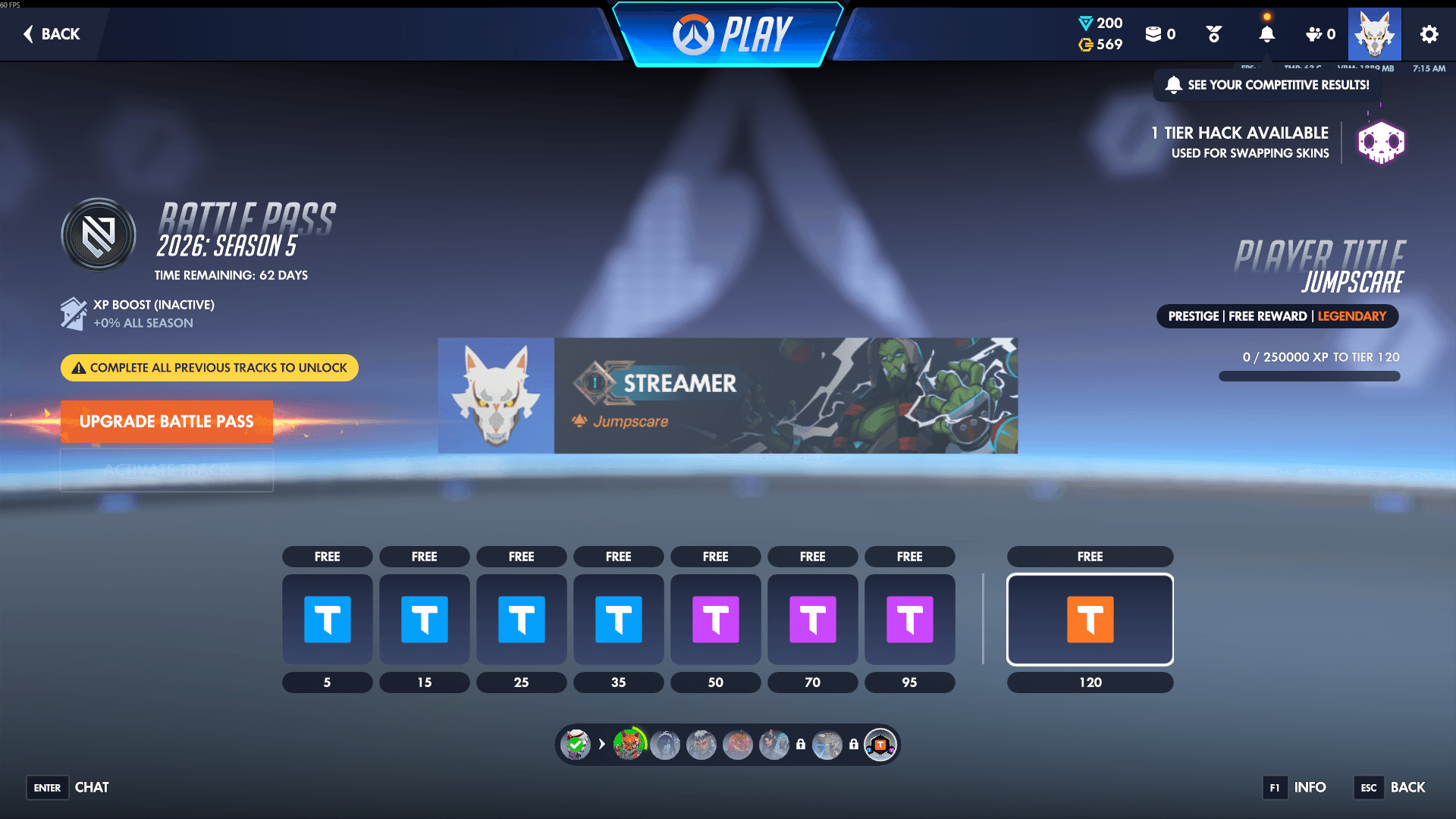 Overwatch Season 5 Battle Pass Bonus Tiers (Credit: Blizzard)