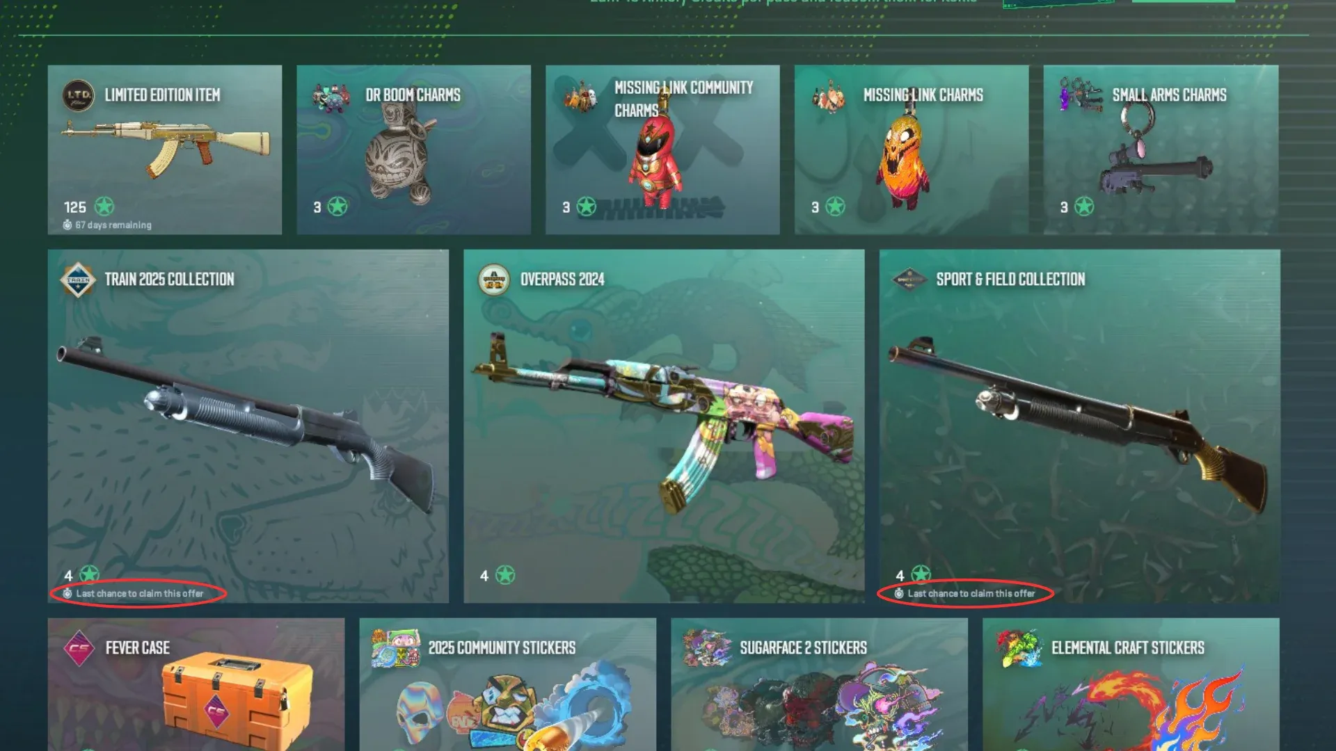 Multiple CS2 collections are about to leave the store (In-game screenshot)