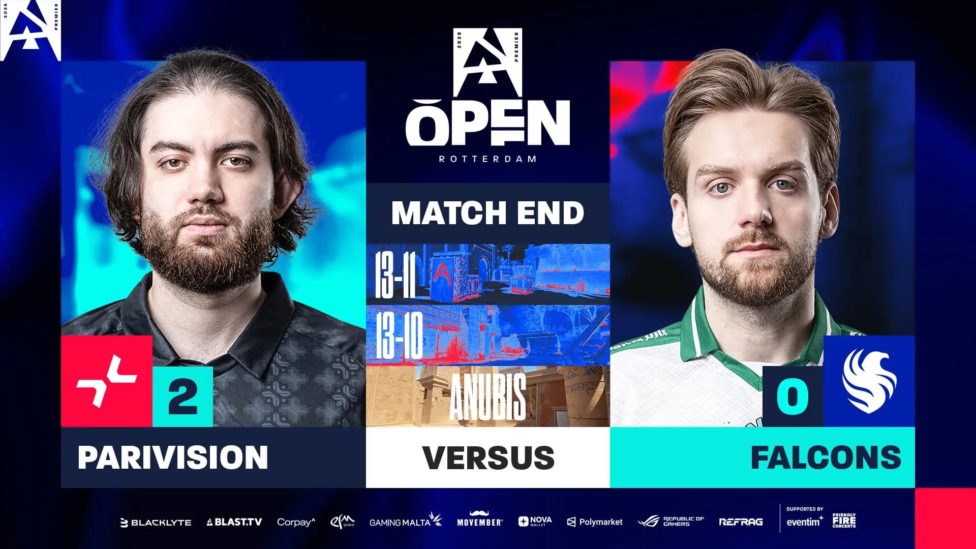 PARIVISION 2-0 Falcons at BLAST Open Spring 2026 (Image Source: BLAST)