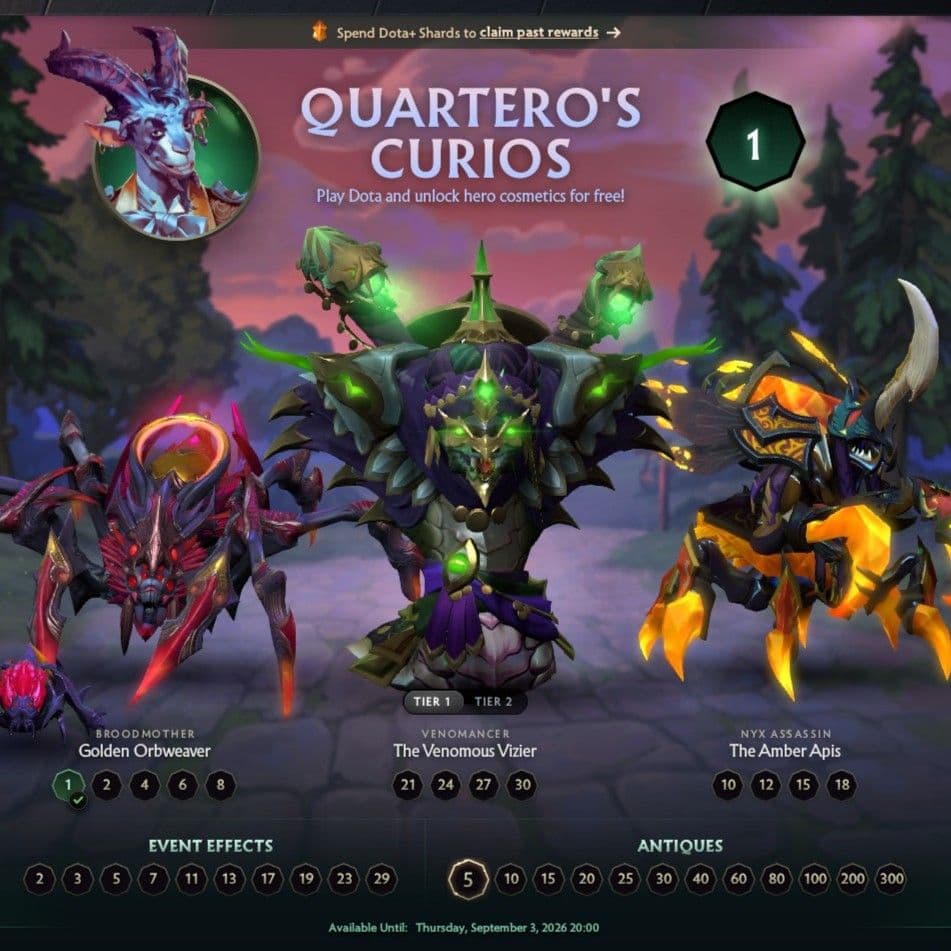 Quartero has renewed his inventory and players can grind again for a new trio of hero sets.
