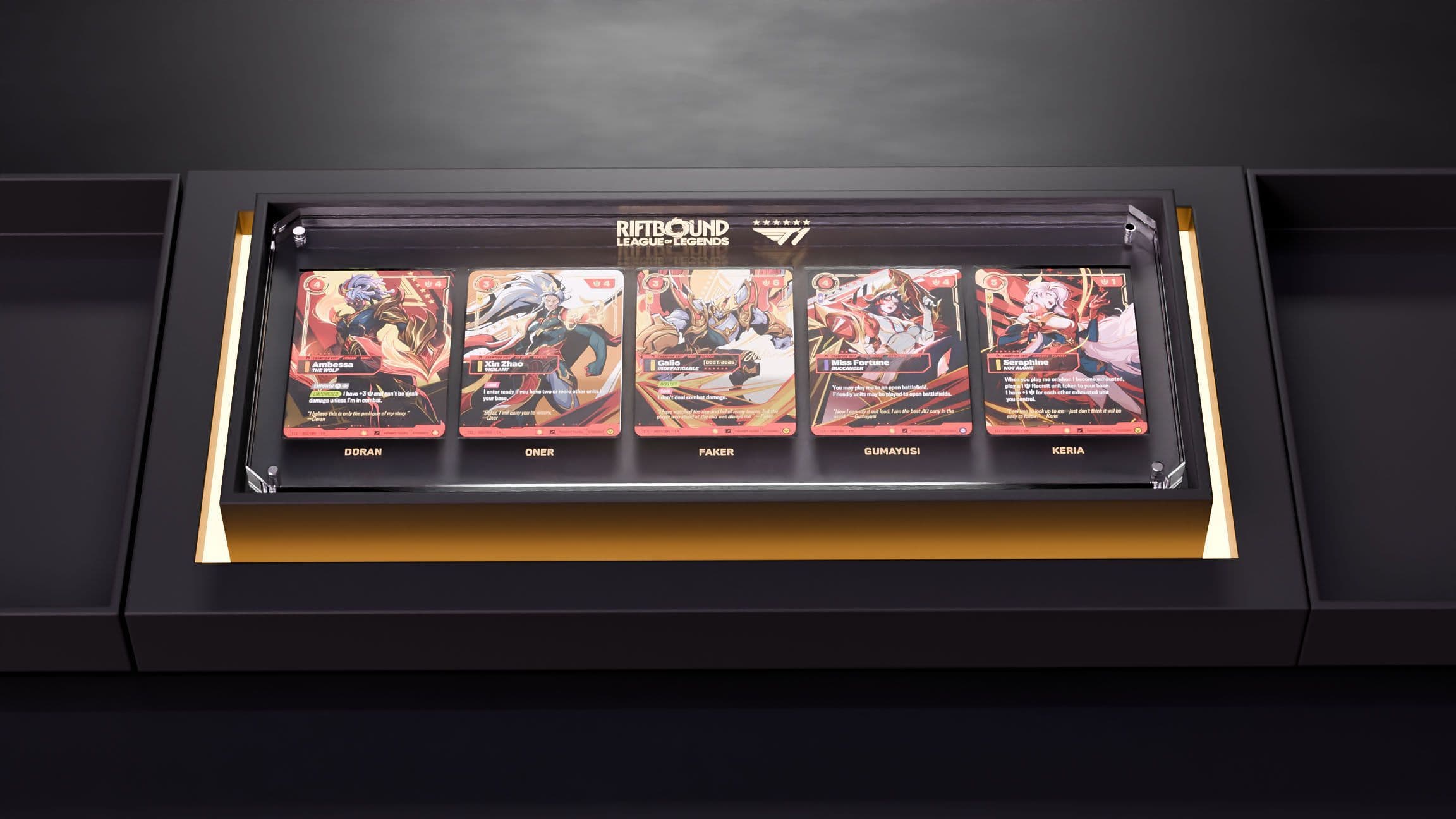 Riftbound x T1 2025 Worlds Champion Collection Signature Edition display case
