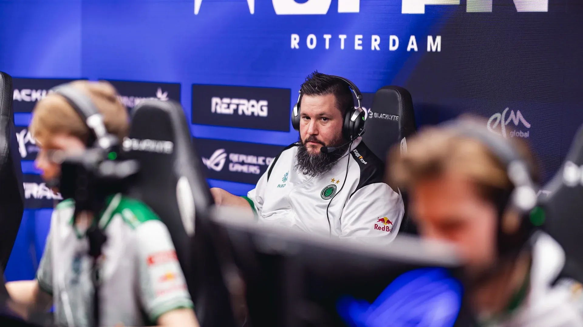 Zonic looking tense as Falcons are losing to PARIVISION at BLAST Open Spring 2026 (Image Source: Stephanie Lindgren/BLAST)