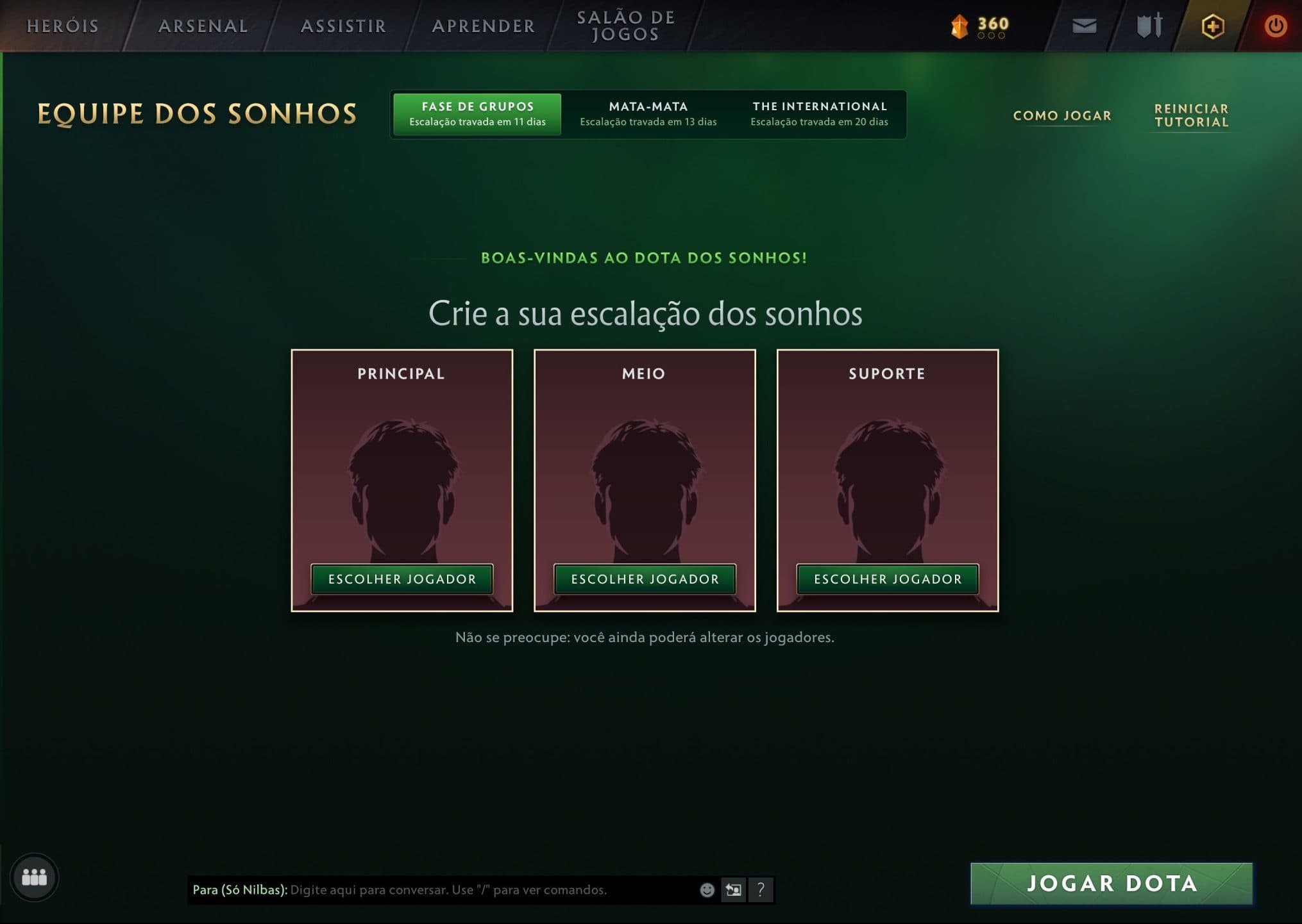 A equipe dos sonhos é o primeiro menu do compêndio para o International 2024.