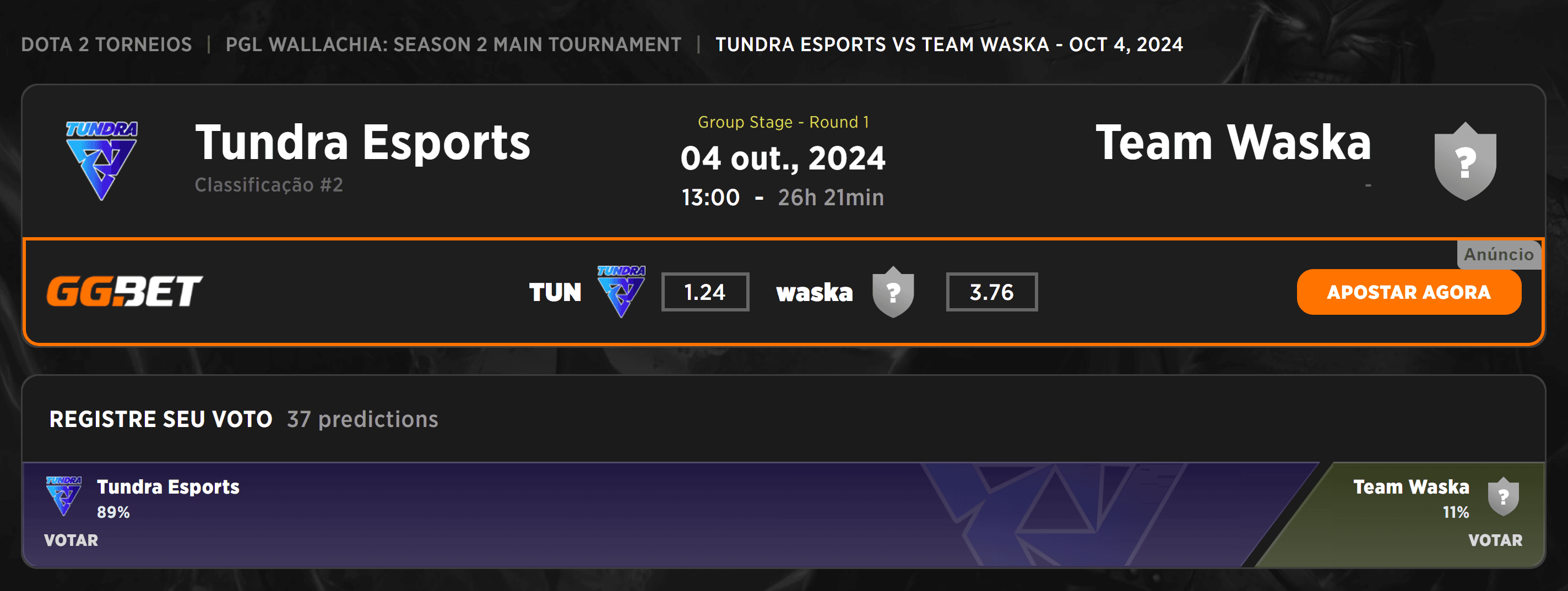 A última partida do PGL Wallachia para a América do Sul é meio estranha.