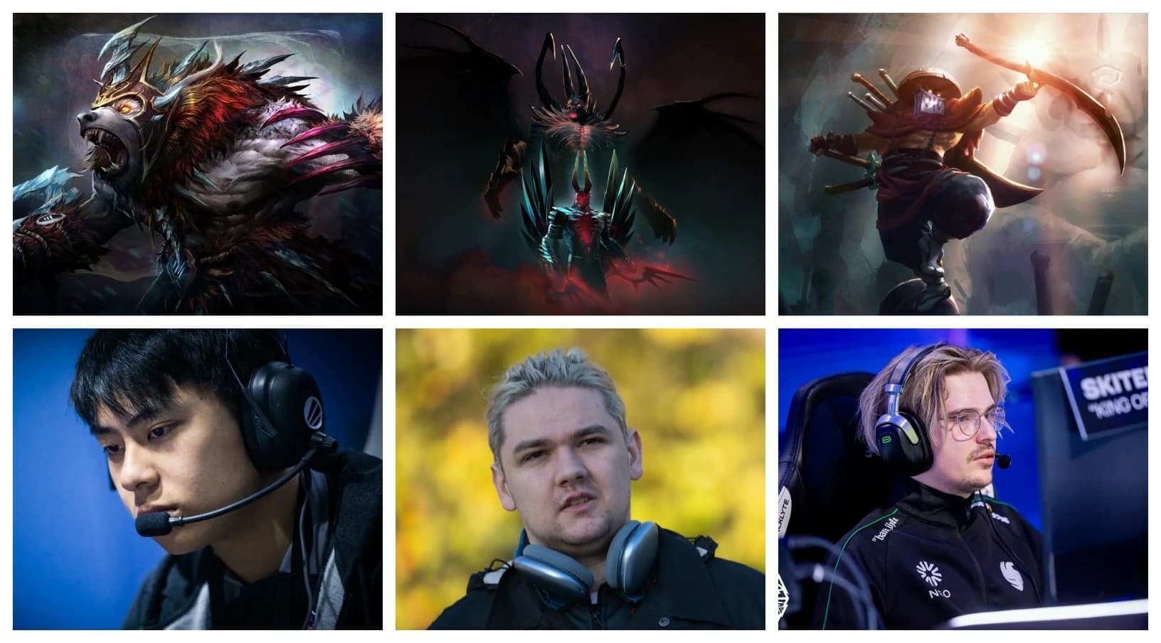 Heróis e jogadores que representam a posição 1 nas posições no Dota 2.