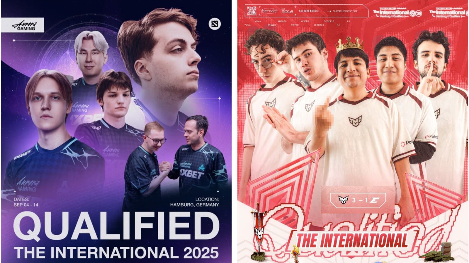 O primeiro par de vencedores das Qualificatórias do International 2025.