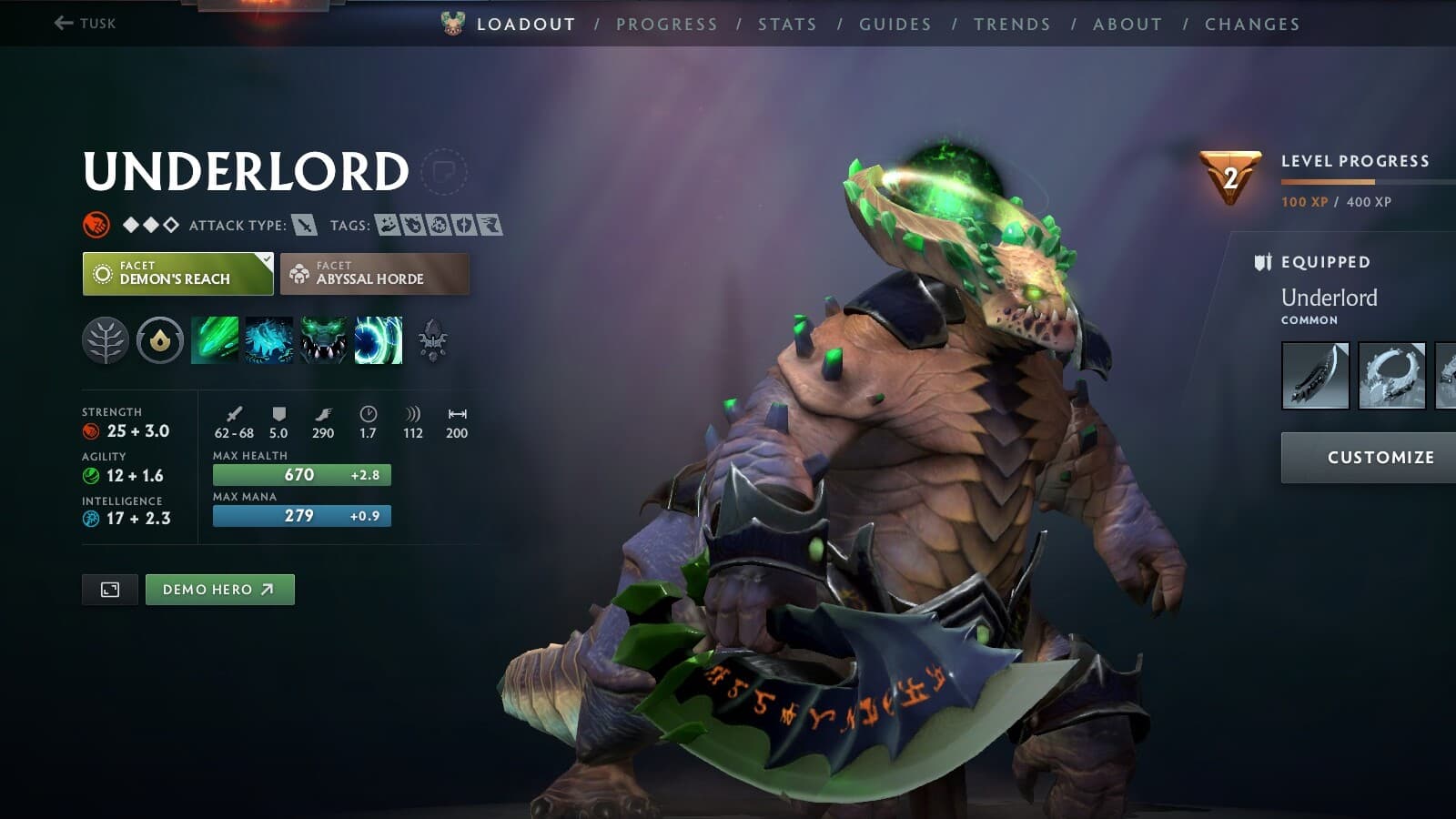 Underlord foi o último herói do Dota Allstars a entrar no elenco do Dota 2.