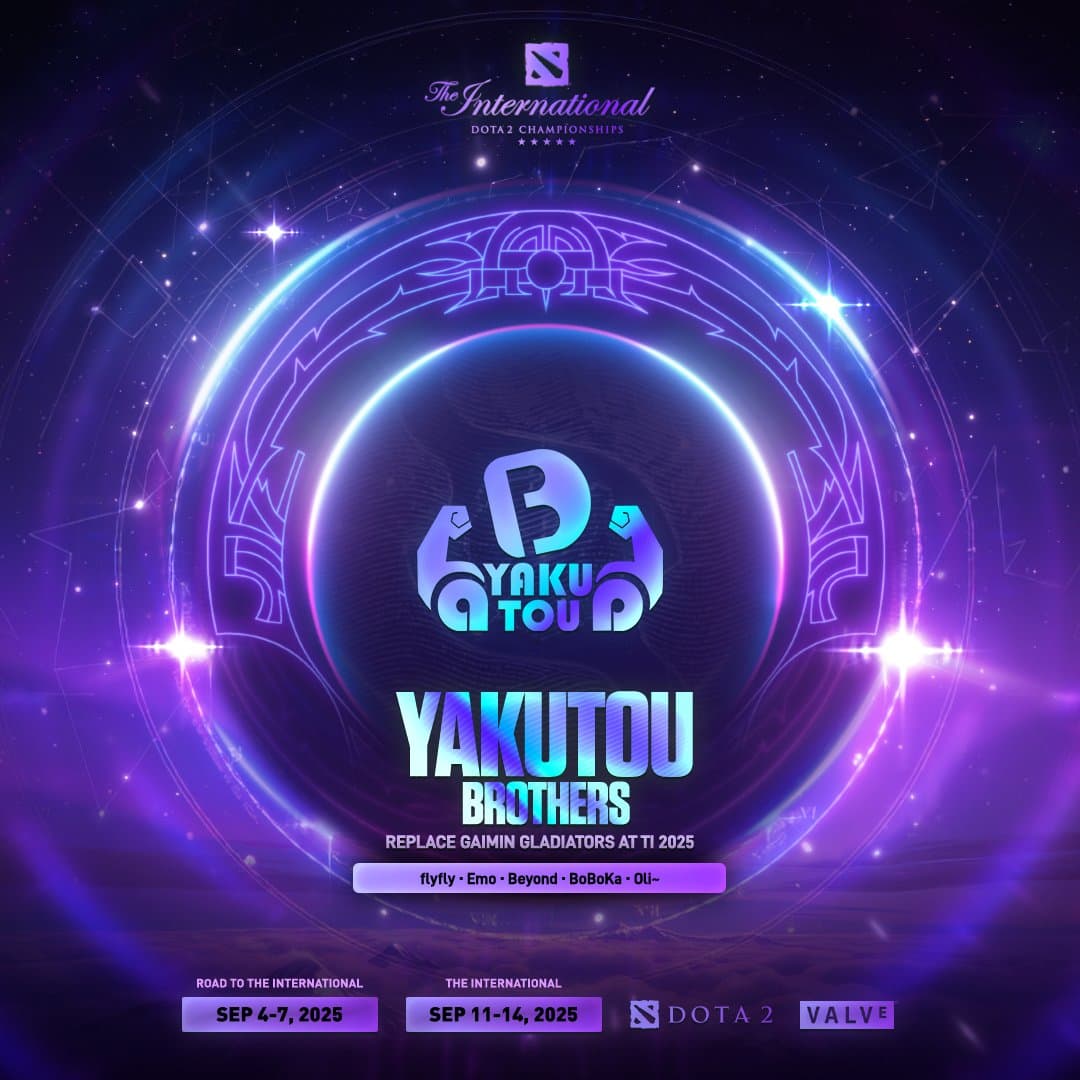 Yakutou Brothers será a equipe a substituir os Gaimin Gladiators no International 2025.