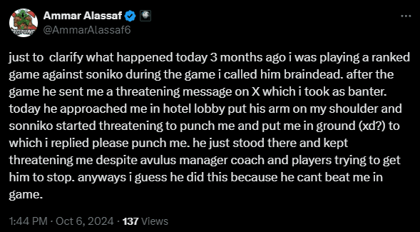 ATF statement on the incident with Sonneiko