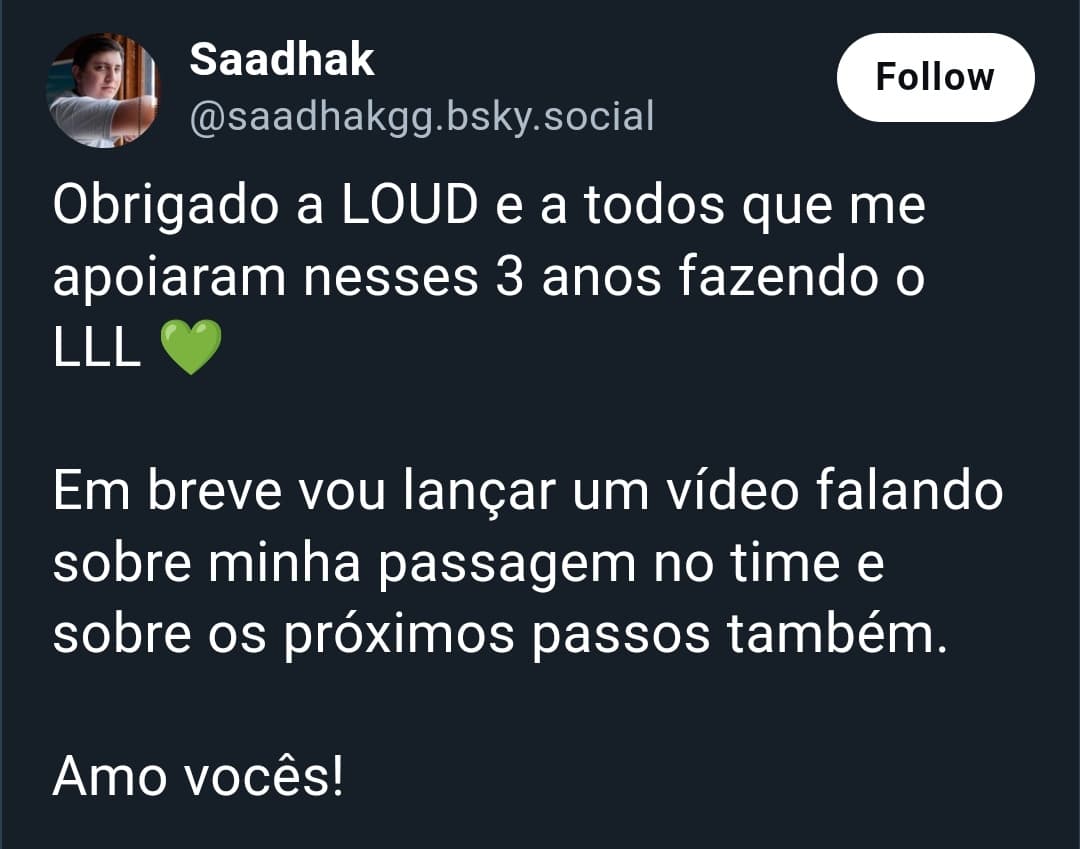 saadhak announces his departure from LOUD