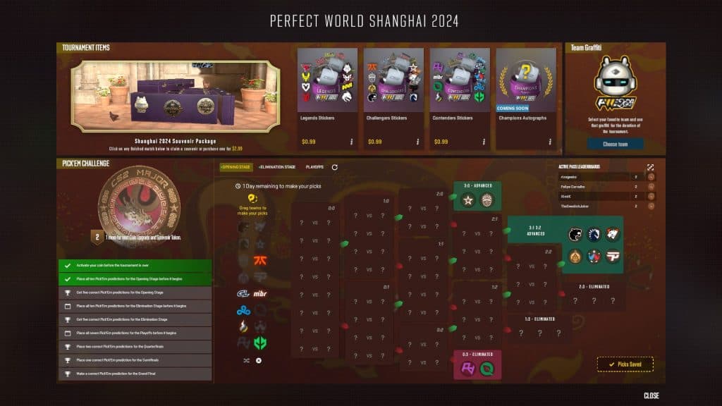 MAJOR CHAMPIONSHIP HUB & ITEMS Page