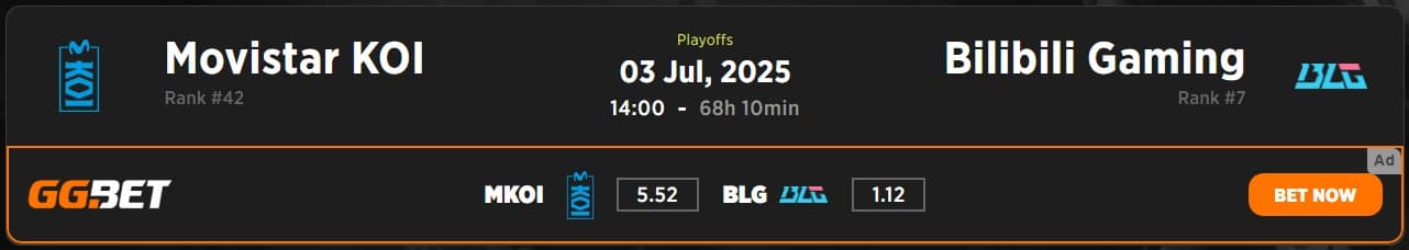 Movistar KOI vs Bilibili Gaming MSI 2025