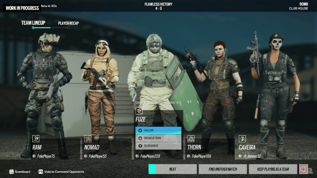 Twin Shells Post-match screen 1