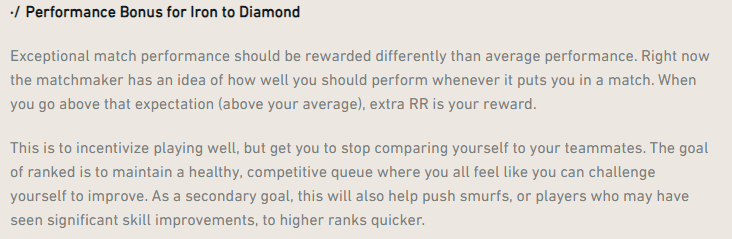 A primeira menção do bônus de desempenho pela Riot (créditos: Riot)