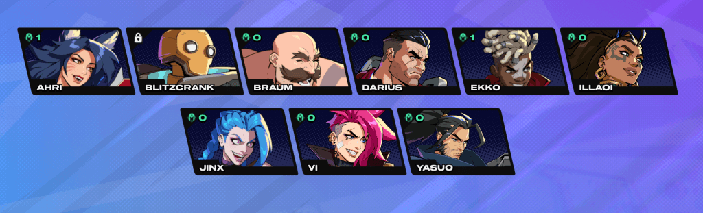 2XKO Character sheet in the closed beta (Image Source: In-game screenshot)