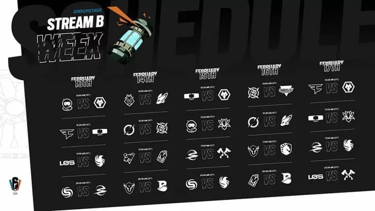 Six Invitational 2024 Group Stage Schedule Stream B