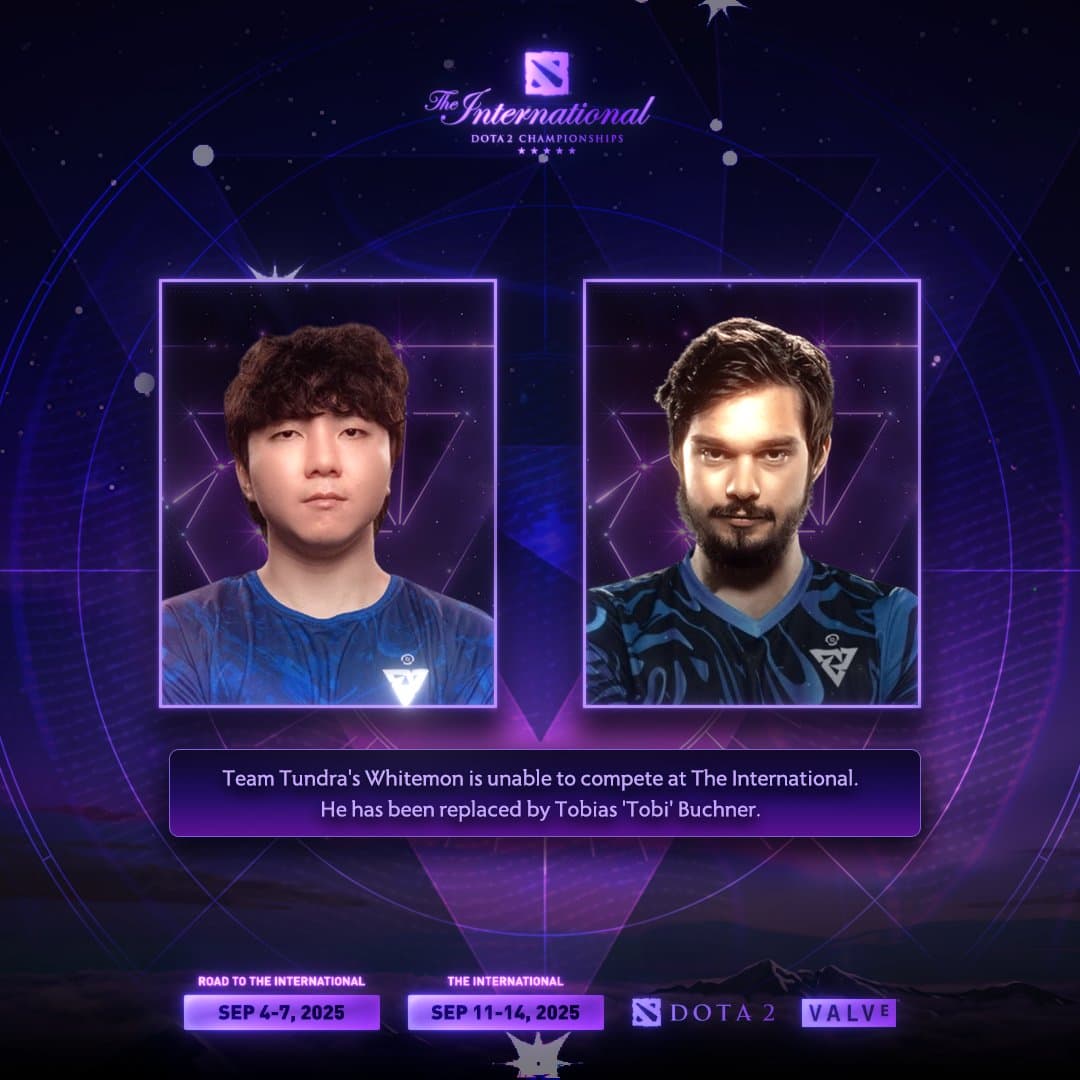 Whitemon Won't Attend The International, Tobi to Stand-in!