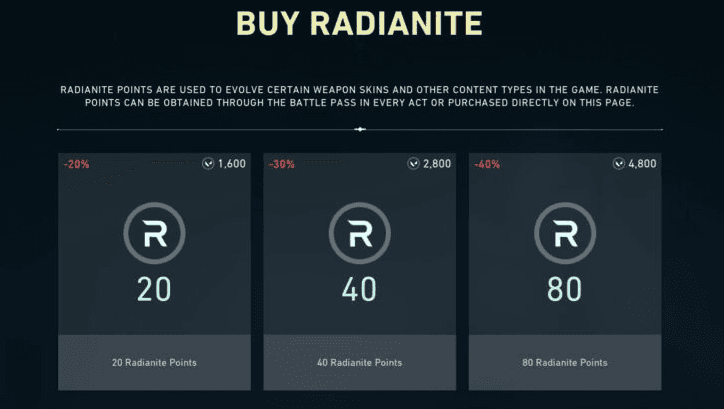 how to buy radianite in valorant