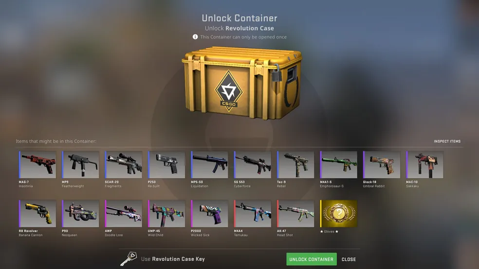 Revolution Case Skins. Credits: Valve