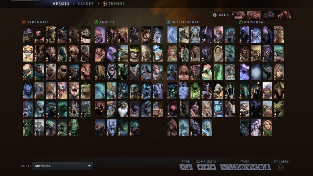 Dota 2 has a pool of 126 heroes as of August 2025.
