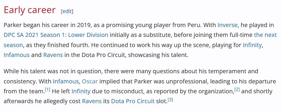 Parker has a less than optimal history if you know what I mean.