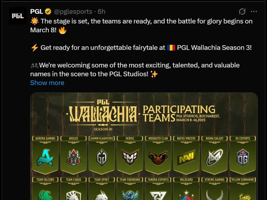 PGL has already commited to the 8th on Twitter.