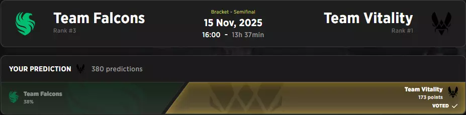 Team Vitality vs. Team Falcons BLAST Rivals Semifinal