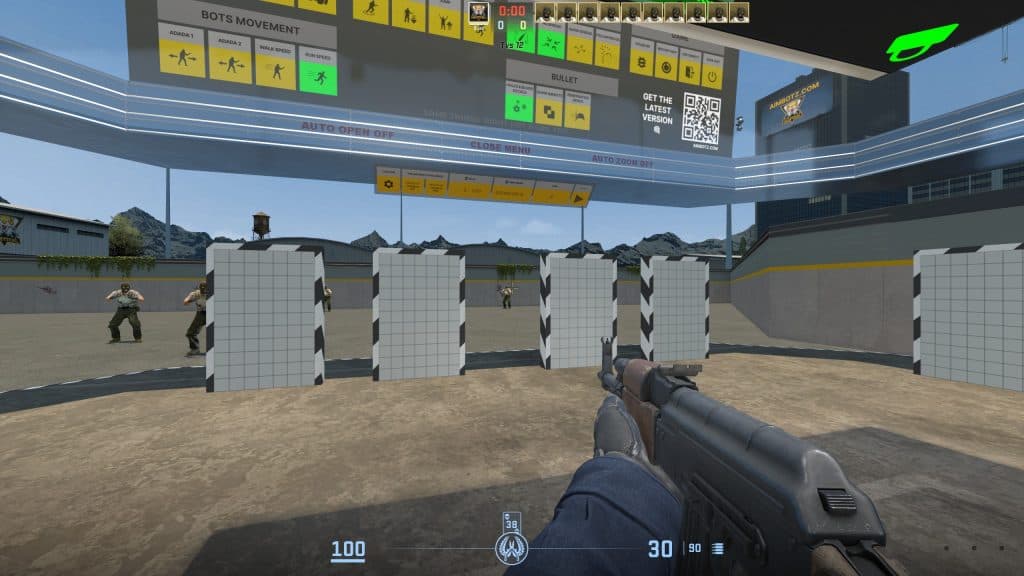 Aim_Botz training map with walls config