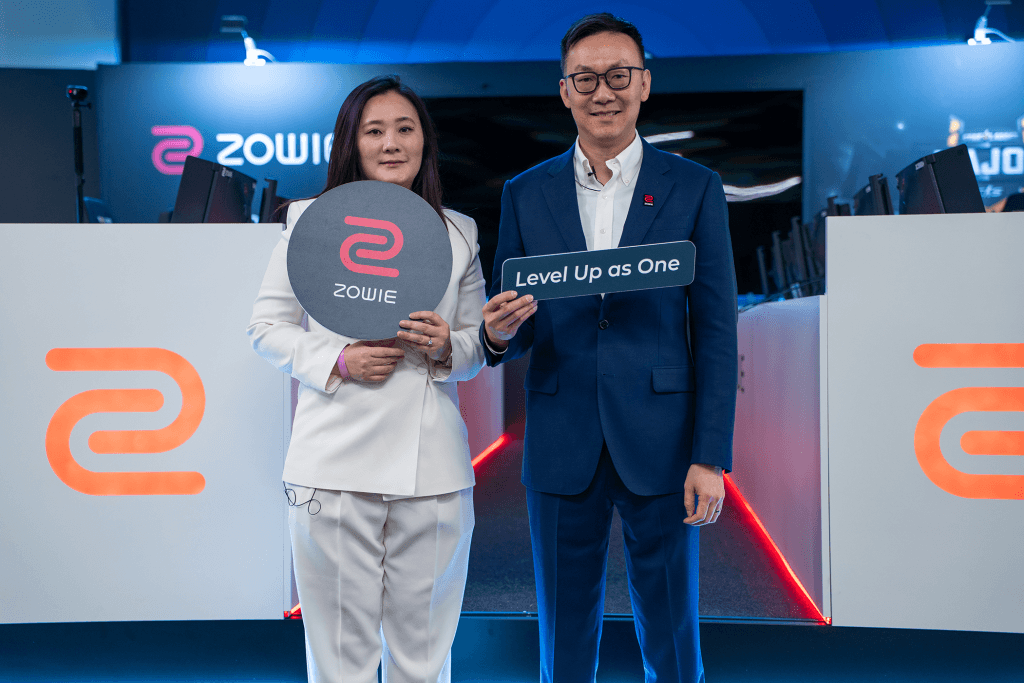 Celsa Wu, Head of Esports Business, and Jay Wu, President of BenQ Europe B.V., representing ZOWIE's commitment to competitive esports at the Budapest Major.